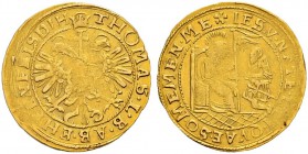 GRAUBÜNDEN 
 Haldenstein, Herrschaft 
 Thomas I. von Schauenstein-Ehrenfels, 1609-1628. 
 Goldgulden o. J. (1609-1628). Doppeladler mit Kreuz und K...