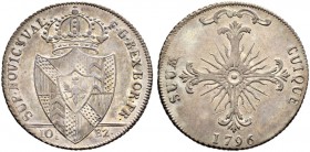 NEUENBURG / NEUCHÂTEL 
 Friedrich Wilhelm II. 1786-1797. 
 10 1/2 Batzen 1796. 7.34 g. D.T. 996. HMZ 2-708a. Vorzüglich / Extremely fine.
