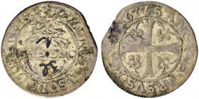 SOLOTHURN 
 Batzen 1622. Wappen zwischen &quot;S O&quot; darüber ein Adler. Rv. Ankerkreuz mit Lilienverzierungen in den Winkeln. 2.72 g. D.T. 1284a....
