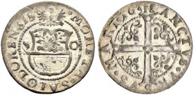 SOLOTHURN 
 Batzen 1631. Wappen zwischen S-O. Umschrift mit &quot;S A LODORENSIS&quot;. Rv. Auf der Rückseite mit dem Ankerkreuz mit Blumenverzierung...