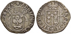 WALLIS / VALAIS 
 Sitten, Bistum 
 Adrian III. von Riedmatten, 1640-1646. 
 Batzen 1644. 2.22 g. D.T. 1622. HMZ 2-1057a. Fast sehr schön / About ve...