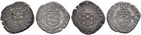 WALLIS / VALAIS 
 Sitten, Bistum 
 Adrian III. von Riedmatten, 1640-1646. 
 Halbbatzen 1644 & 1645. D.T. 1623a&b. HMZ 2-1058a&b. Unterschiedlich er...