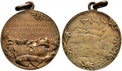 WALLIS / VALAIS 
 Kanton 
 Bronzemedaille 1910. Auf den ersten Alpenflug über den Simplon nach Mailand. 11.32 g. Sehr selten / Very rare. Fast FDC /...