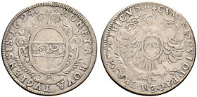 ZUG 
 20 Kreuzer 1694. Variante mit kleinem ovalem Wappen. 4.58 g. D.T. 1245b (dieses Exemplar). HMZ 2-1093b, var. Sehr selten / Very rare. Sehr schö...