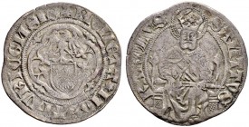 ZÜRICH 
 Stadt 
 Plappart o. J. (1419). Variante mit Adler über Wappen. 2.42 g. HMZ 2-1110a. Sehr selten / Very rare. Fast sehr schön / About very f...