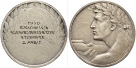 Schützentaler, Schützenmedaillen & Schützenvaria 
 Luzern 
 Silbermedaille 1950. Kleinkaliberschütze, Ausschiessen in Rickenbach. 50.83 g. Richter 9...