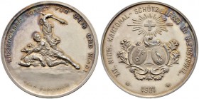 Schützentaler, Schützenmedaillen & Schützenvaria 
 Nidwalden 
 Silbermedaille 1901. Hergiswil. XIX. Nidwaldner Kantonalschützenfest. 38.17 g. Richte...