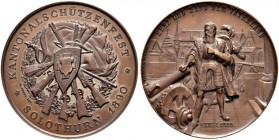 Schützentaler, Schützenmedaillen & Schützenvaria 
 Solothurn 
 Bronzemedaille 1890. Solothurn. Kantonalschiessen. 52.78 g. Richter (Schützenmedaille...