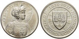 Schützentaler, Schützenmedaillen & Schützenvaria 
 Solothurn 
 Silbermedaille 1911. Jubiläumsschiessen in Olten. 9.42 g. Richter 1130b. Vorzüglich-F...