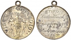 Schützentaler, Schützenmedaillen & Schützenvaria 
 Tessin / Ticino 
 Silbermedaille 1863. Malcantone. Tiro distrettuale carabinieri. 2.53 g. Richter...