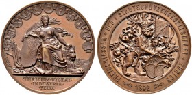 Schützentaler, Schützenmedaillen & Schützenvaria 
 Zürich 
 Bronzemedaille 1892. Zürich. Freischiessen der Stadtschützengesellschaft der Stadt Züric...