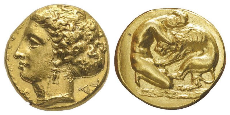 Dionysios I, 405-380
Double décadrachme ou 100 litrae d’or, Syracuse, vers 400 a...