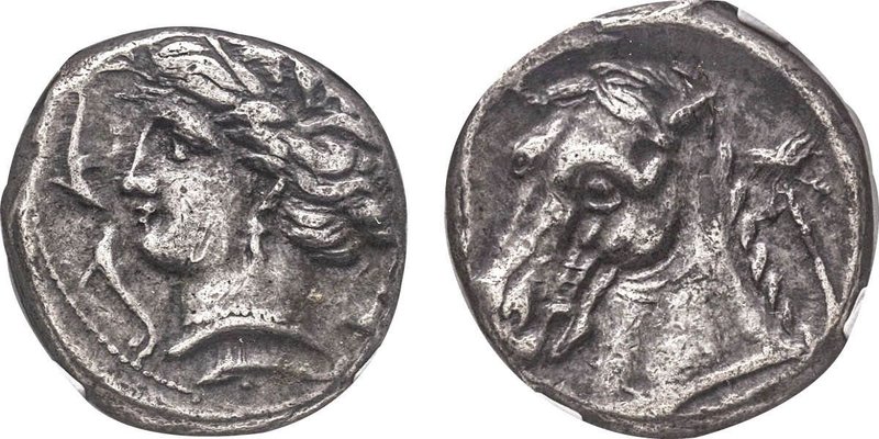 Monnayage Siculo-punique, Carthage, 320-300 avant J.-C.
Tétradrachme, Entella? A...