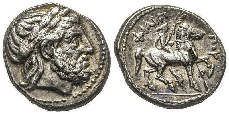 Royaume de Macedonie
Philip II 359-336 avant J.-C.
Tétradrachme, AG 14.14 g.
Ave...