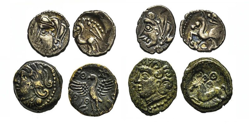 Bituriges
Lot de quatre monnaies dont un Bronze VANDIINOS à l'aigle, 60-50 avant...