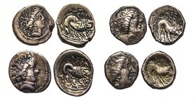 Ligures
Lot de quatre drachmes imitation de Massalia, AG 2.93 g. - 2.93 g. - 2.26 g. - 2.68 g.
Conservation : TB/TTB