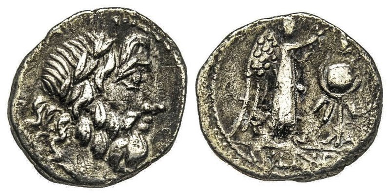 République Romaine
Anonymous. 211-208 avant J.-C.
1/2 Victoriatus, AG 1.73 g....