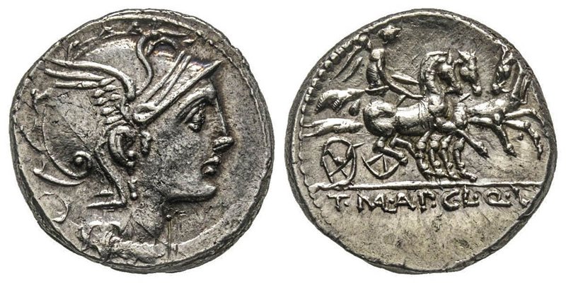 Gens Mallia - Appius Claudius Pulcher, T. Manlius Mancius and Q. Urbinius
Denari...