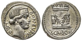Gens Scribonia - L. Scribonius Libo 
Denarius, Rome, 62 avant J.-C., AG 3.87 g. 
Avers: Tête du Bonus Eventus à droite 
Revers : Puteal Scribonianum 
...