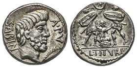 Gens Tituria - L. Titurius L. f. Sabinus
Denarius, Rome, 89 avant J.C., AG 3.51 g. Ref : Craw. 344/2c, Syd. 699a Conservation : Superbe
