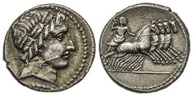 Gens Vergilia - Gargilius, Vergilius et Ogulnius 
Denarius, Rome, 86 avant J.-C., AG 3.95 g. Ref : Craw. 350a/2, Syd. 723 Conservationb : Superbe