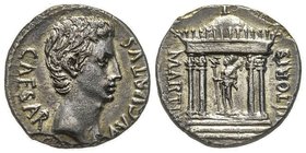 Augustus 27 avant J.C. - 14 après J.C.
Denarius, Caesaraugusta, 19-18 avant J.-C., AG 3.41 g.
Avers : CAESAR AVGVSTVS Tête nue à droite
Revers : MARTI...
