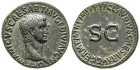 Claudius 41-54
As, Rome, AE 13.88 g.
Avers : GERMANICVS CAESAR TI AVG F DIVI AVG N Tête nue à droite
Revers : TI CLAVDIVS CAESAR AVG GERM P M TR P IMP...