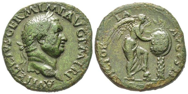 Vitellius 69
Sestertius, 69, AE 23.14 g. 
Avers : A VITELLIVS GERM IMP AVG PMTRP...