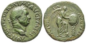 Vitellius 69
Sestertius, 69, AE 23.14 g. 
Avers : A VITELLIVS GERM IMP AVG PMTRP Tête laurée à droite
Revers : VICTORIA AVGVSTI Victoria debout à droi...