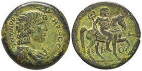 Hadrianus 117-138
Bronze Drachme, Alexandria, 134-135, AE 19.16 g. Avers : ANTINOOY HPWOC Buste drapé de Antinous Revers : L -IΘ Antinous comme Hermès...