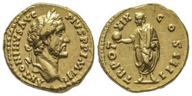 Antoninus Pius 138-161
Aureus, Rome, 155-156, AU 7.21 g. Avers : ANTONINVS AVG PIVS P P IMP II Buste lauré à droite de Antoninus Pius Revers : TR POT ...