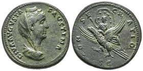 Antoninus Pius pour Faustina Augusta 138-141 (femme de Antoninus Pius) 
Sestertius, Rome, après 141, AE 25.87 g. Avers : DIVA AVGVSTA FAVSTINA Buste v...