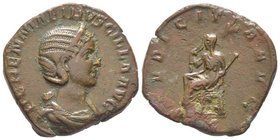 Trajanus Decius pour Herennia Etruscilla (femme de Trajanus Decius) Sestertius, Rome, 249-251, AE 16.22 g. Avers : HERENNIA ETRVSCILLA AVG Buste diade...