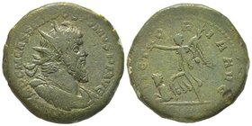 Postumus 260-269
Double sestertius, Augusta Treverorum (Treveri), 261, AE 29.06 g.
Avers : IMP C M CASS LAT POSTVMVS P F AVG Buste radié, drapé et cui...