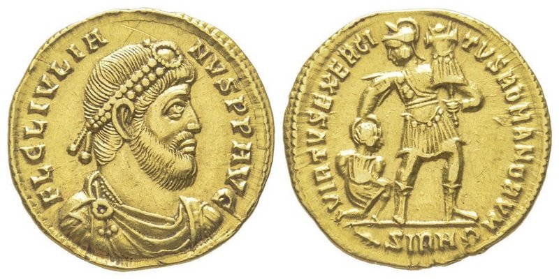 Julianus II 360-363
Solidus, Sirmium, 362-363, AU 4.48 g.
Avers : FL CL IVLIANVS...