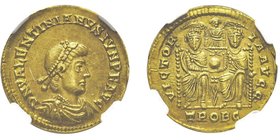 Valentinianus II 375-392
Solidus, Treveri, 376-377, AU 4.39 g. Ref : C. 36, RIC 34c, Dep. 45/3, Sear 20175 Conservation : NGC Choice AU 5/5 - 4/5