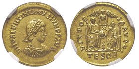 Valentinianus II 375-392
Solidus, Théssalonique, 379-383, AU 4.49 g. Ref : C. 36, RIC 34e, Dep. 35/4 Conservation : NGC MS⭑ 5/5 - 4/5. Magnifique