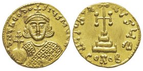 Theodosius III 715-717 
Solidus, Constantinople, officine Є, AU 4.45 g. 
Ref : Sear 1487, DOC 1b, MIB 1
Ex Vente Stack’s «Moneta Imperii Romani Byzant...