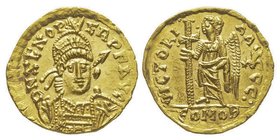 Odovacar 476-493
Solidus, Rome, frappé un nom de Zeno, AU 4.56 g. Ref : RIC 3652 Ex Vente Stack’s «Moneta Imperii Romani Byzantini», 12 Janvier 2009, ...