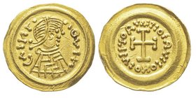 Monnayage au nom de Maurice Tiberius 582-602
Tremissis, Pavia AU 1.46 g.
Avers : AOVIH CAINTA
Revers : VAITIOIRVNONOIVIITOR
Ref : Arslan -, Bernareggi...