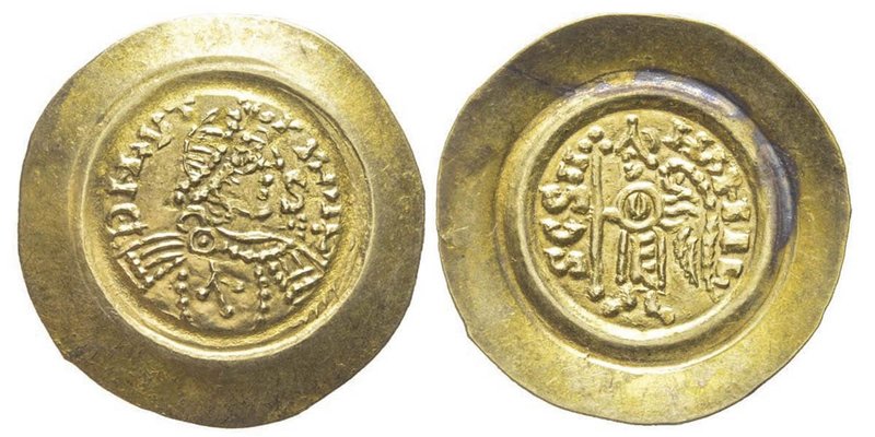 Liutprand 702-712
Tremissis, avec lettre S à l’avers, AU 1.24 g. 
Ref : MIR 800 ...