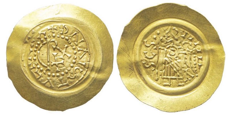 Aistulf, 749-758
Tremissis, avec Croix à l’avers dans le monogramme CRX, AU 1.02...