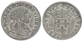 Monaco, Louis I 1662-1701 
1/12 Écu ou 5 Sols, 1668, Imitation de Dombes, AG 2.15 g.
Ref : G. MC77, CC 87
Conservation : PCGS MS62. D'aspect superbe, ...