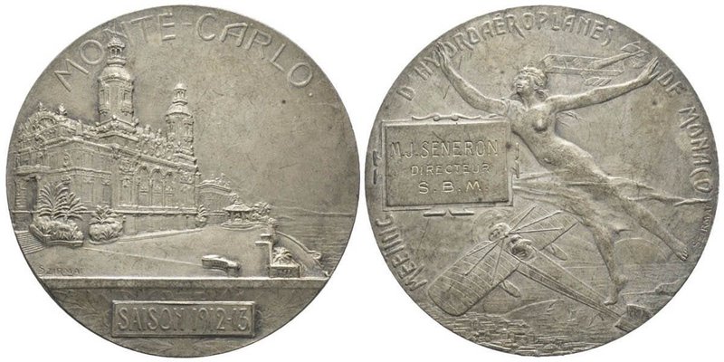 Monaco, Albert Ier 1889-1922
Médaille en argent, Concours d'hydroaéroplanes, AG ...