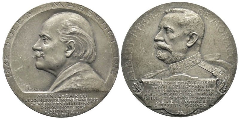 Monaco, Albert Ier 1889-1922
Médaille en argent pour Jules Émile Frédéric Massen...