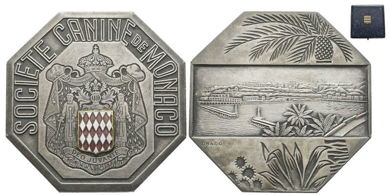 Monaco, Albert Ier 1889-1922
Médaille en bronze argenté Société canine, ND, par ...