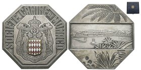 Monaco, Albert Ier 1889-1922
Médaille en bronze argenté Société canine, ND, par Drago, 68 g. 52 mm
Avers : SOCIETE CANINE DE MONACO Armes de la Princi...