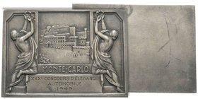 Monaco, Louis II 1922-1949
Plaque uniface XXXe concours d'élégance automobile de Monte-Carlo, 1949, Bronze argenté 149 g. 74 X 52 mm
Avers :MONTE-CARL...