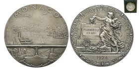 Monaco, Louis II 1922-1949
Médaille en argent, 1924, Exposition horticole et florale de Monaco, AG 97.45 g., 62 mm
Avers : Vue du port de Monaco
Rever...