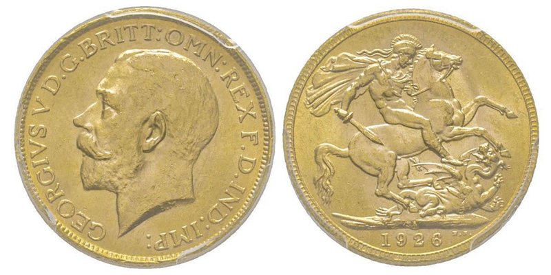 Afrique du Sud
George V 1910-1936 
Sovereign, Pretoria, 1926 SA, AU 7.98 g. 917‰...